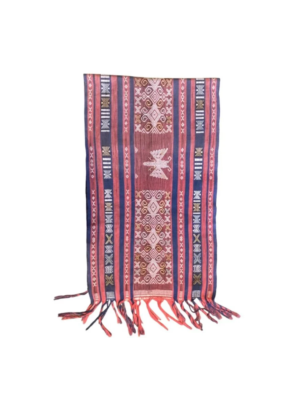Antique Indonesian Ikat Textile Hand Woven Moth Tapestry